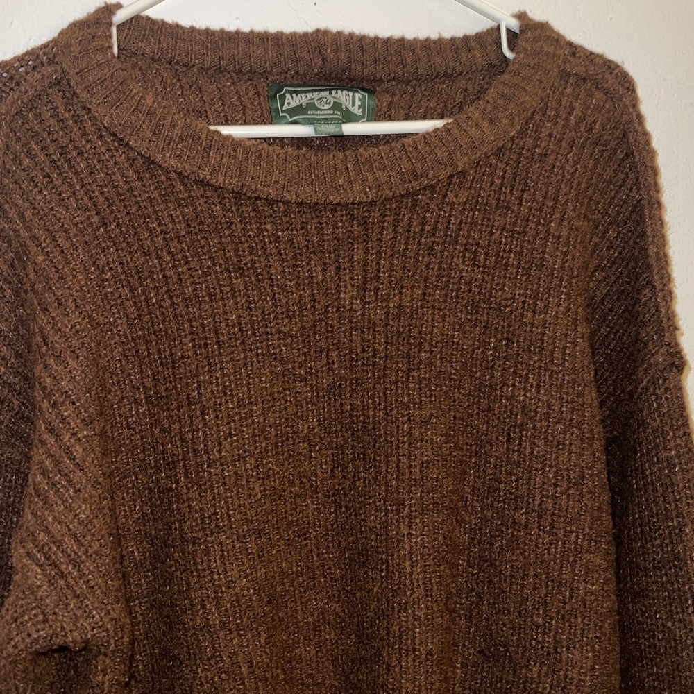 AE Oversized Brown Knit Sweater